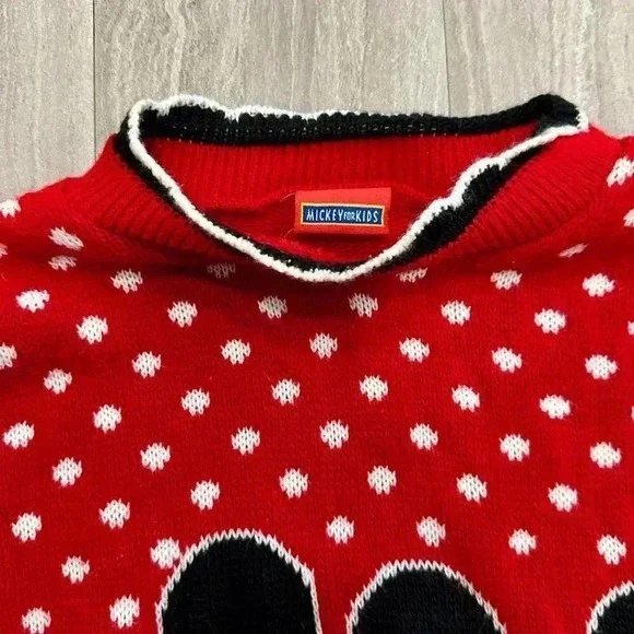 Disney Vintage Minnie and Mickey Kids Girls Sweater - 90's - Size 14/L - Picture 2 of 5